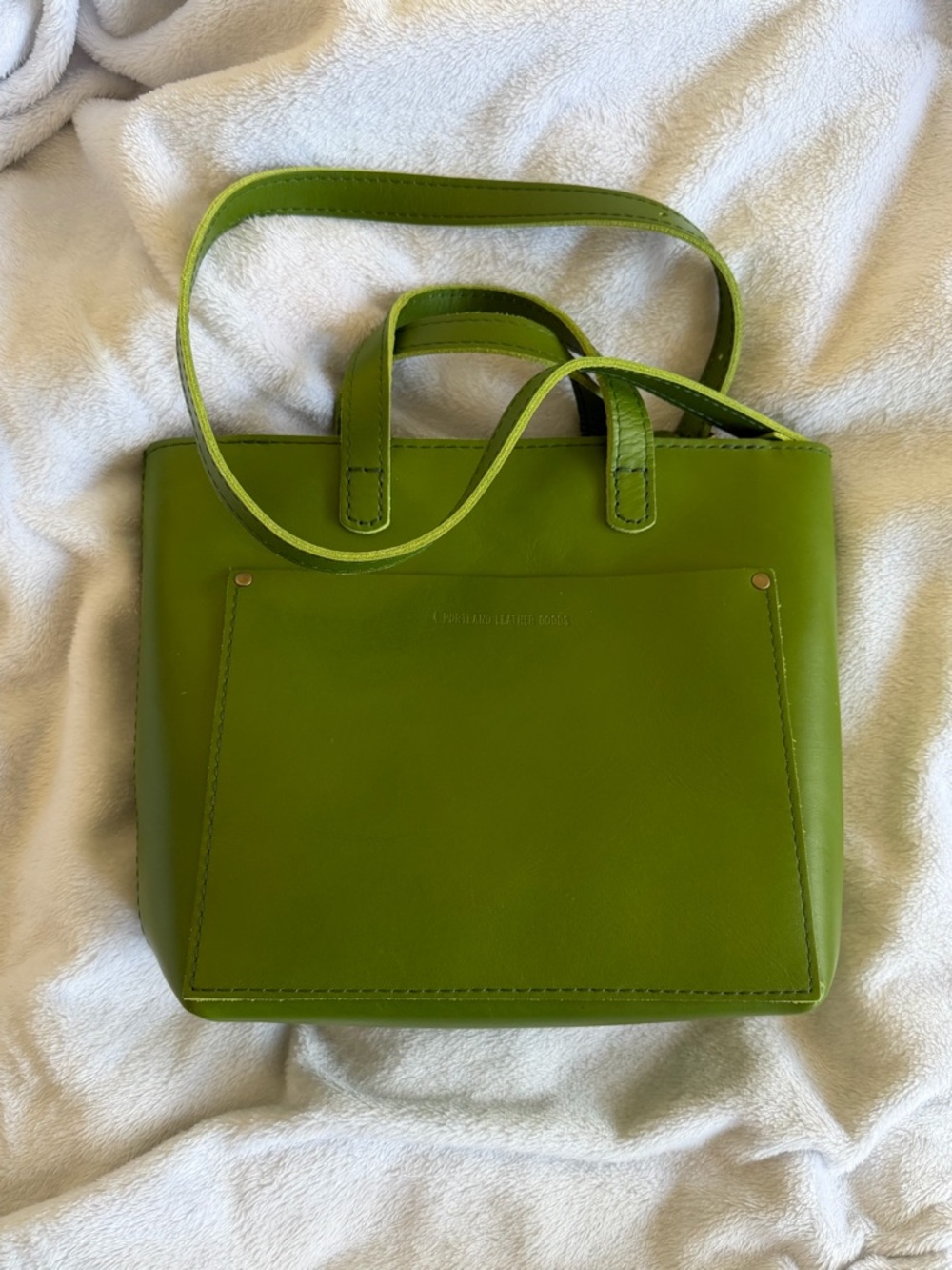 Portland Leather Mini Crossbody Tote - Green Apple